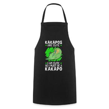 I am a Kakapo flightless parrot - Cooking Apron - black - Front - AI Model Male 185 dark (185cm)