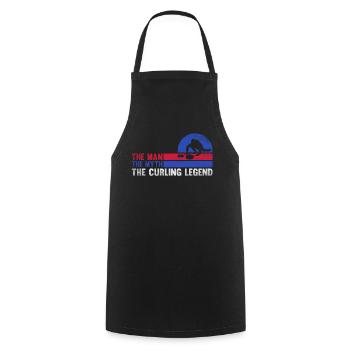 The Man The Myth The Curling Legend Curling Papa - Cooking Apron - black - Front - AI Model Male 185 dark (185cm)
