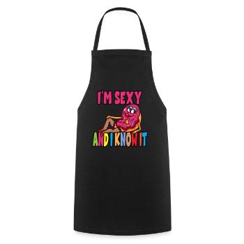 Lustiger Leckerer Donut für einen - Kochschürze - Schwarz - Vorne - AI Model Male 185 dark (185cm)