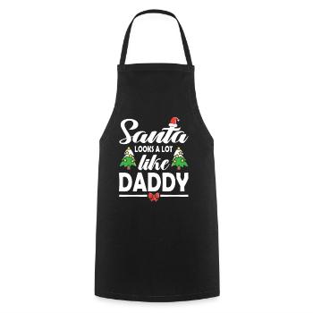 Le Père Noël ressemble beaucoup à papa Noël Noël - Tablier de cuisine - noir - Devant - AI Model Male 185 dark (185cm)