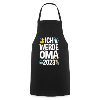 Großmutter 2023 Schwanger Werdende Oma - Kochschürze - Schwarz - Vorne - AI Model Male 185 dark (185cm)