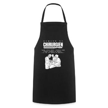 Humour de Chirurgien - Tablier de cuisine - noir - Devant - AI Model Male 185 dark (185cm)