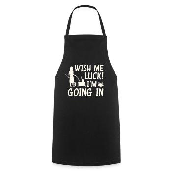 Funny school janitor cleaning - Cooking Apron - black - Front - AI Model Male 185 dark (185cm)