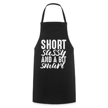 Short Sassy and a Bit Smart - Cooking Apron - black - Front - AI Model Male 185 dark (185cm)