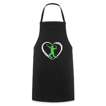 badminton love - Cooking Apron - black - Front - AI Model Male 185 dark (185cm)
