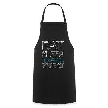 Eating Sleep Travel - Cooking Apron - black - Front - AI Model Male 185 dark (185cm)