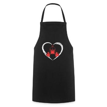 l’amour de la musculation - Tablier de cuisine - noir - Devant - AI Model Male 185 dark (185cm)