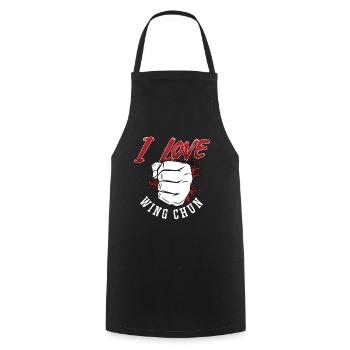 Wing Chun J’aime Wing Chun Fighter Kung Fu Fight - Tablier de cuisine - noir - Devant - AI Model Male 185 dark (185cm)