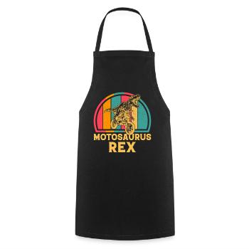 Dirt Bike Motocross Dinosaur MotoSaurus Dirtbike D - Cooking Apron - black - Front - AI Model Male 185 dark (185cm)