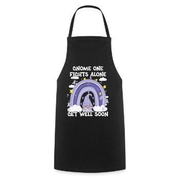 Gnome One Fights Alone Stomach Cancer - Cooking Apron - black - Front - AI Model Male 185 dark (185cm)