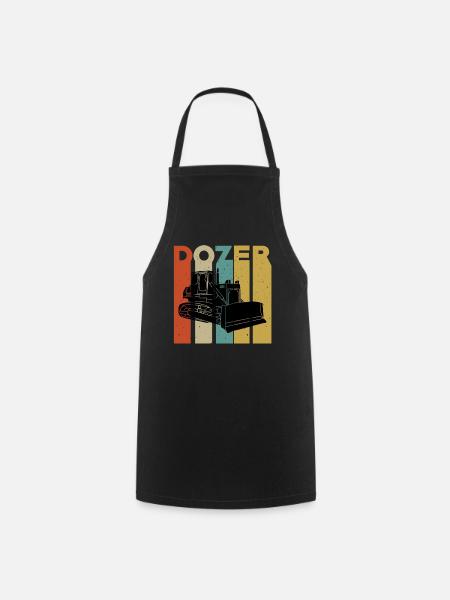 Retro Bulldozer T-Shirt - Kochschürze - Schwarz