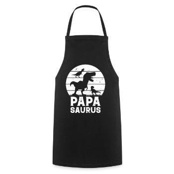 Papasaurus Papa Dinosaur Family Papa Dino Papa Sau - Cooking Apron - black - Front - AI Model Male 185 dark (185cm)