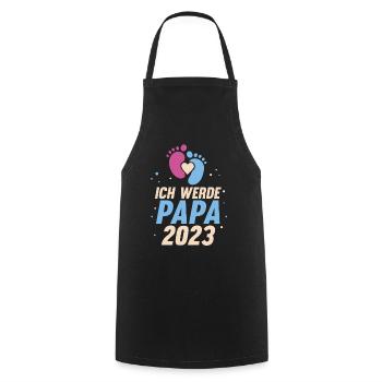 Vater 2023 Schwanger Werdender Papa - Kochschürze - Schwarz - Vorne - AI Model Male 185 dark (185cm)