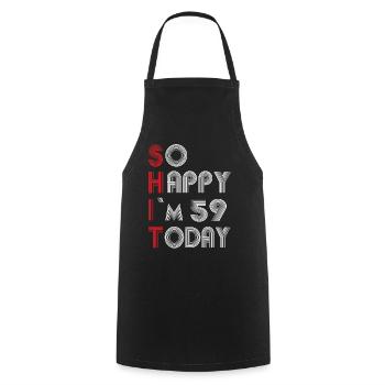 59 birthday - Cooking Apron - black - Front - AI Model Male 185 dark (185cm)