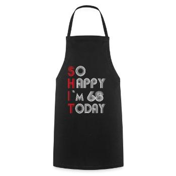 68 birthday - Cooking Apron - black - Front - AI Model Male 185 dark (185cm)