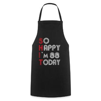 88 birthday - Cooking Apron - black - Front - AI Model Male 185 dark (185cm)