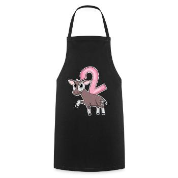 Fille de 2 ans Okapi 2ème cadeau d’anniversaire - Tablier de cuisine - noir - Devant - AI Model Male 185 dark (185cm)