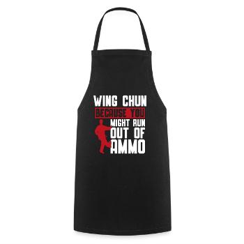 Wing Chun parce que vous pourriez courir combat fighter - Tablier de cuisine - noir - Devant - AI Model Male 185 dark (185cm)