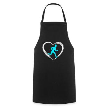 Jogging love - Cooking Apron - black - Front - AI Model Male 185 dark (185cm)