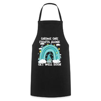 Gnome One Fights Alone Uterine Cancer - Cooking Apron - black - Front - AI Model Male 185 dark (185cm)