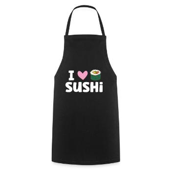 I Love Sushi Japanese Food Love Sushi - Cooking Apron - black - Front - AI Model Male 185 dark (185cm)