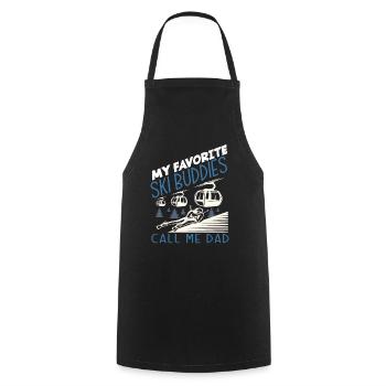 Skiing Papa Skier Father Gift - Cooking Apron - black - Front - AI Model Male 185 dark (185cm)