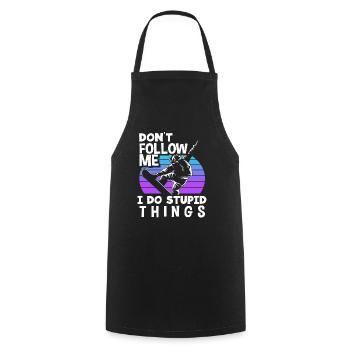 Snowboard Winter Sports Mountains Winter Holidays - Cooking Apron - black - Front - AI Model Male 185 dark (185cm)
