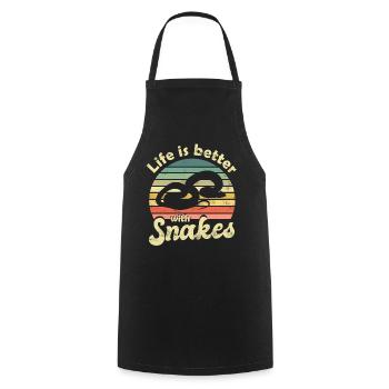 Snake snakes - Cooking Apron - black - Front - AI Model Male 185 dark (185cm)