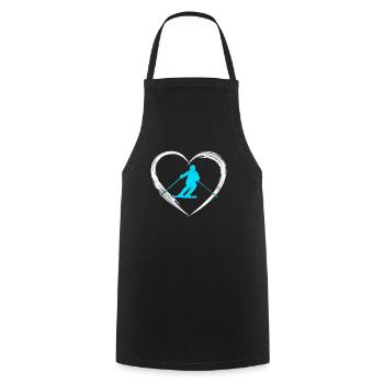 Ski love - Kochschürze - Schwarz - Vorne - AI Model Male 185 dark (185cm)