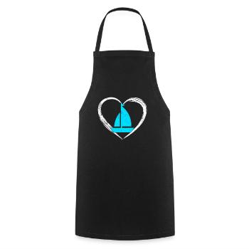 Sailing love - Cooking Apron - black - Front - AI Model Male 185 dark (185cm)