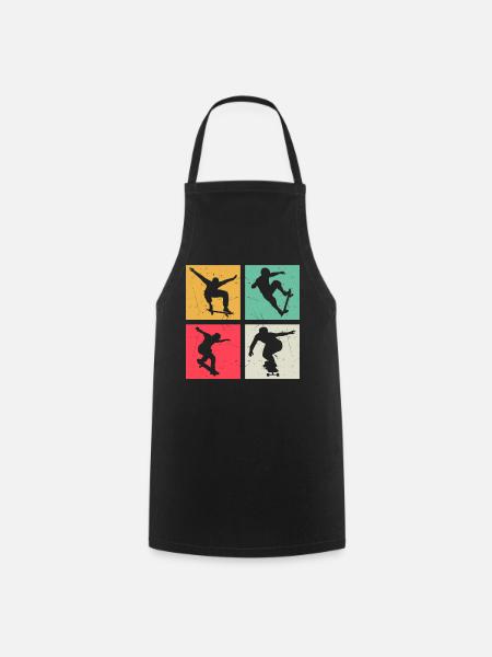 Skateboard Skateboarder Enfants Skateboard Skater - Tablier de cuisine - noir