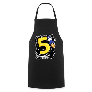 5th birthday 5 years astronaut space - Cooking Apron - black - Front - AI Model Male 185 dark (185cm)