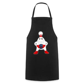 Bowling Bowling Ball Pin - Cooking Apron - black - Front - AI Model Male 185 dark (185cm)