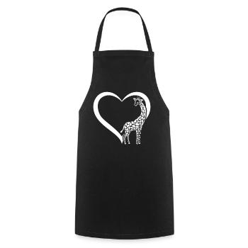 Amoureux de la girafe Mignon Girafe Coeur Girafe Coeur Gir - Tablier de cuisine - noir - Devant - AI Model Male 185 dark (185cm)