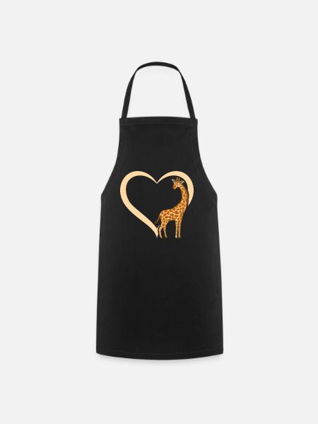 Girafe Lover - Girafe Coeur Girafe - Giraf mignon - Tablier de cuisine - noir