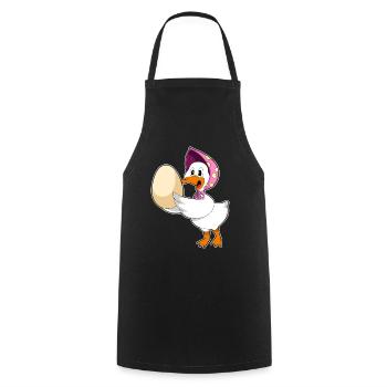 Oeuf de canard - Tablier de cuisine - noir - Devant - AI Model Male 185 dark (185cm)