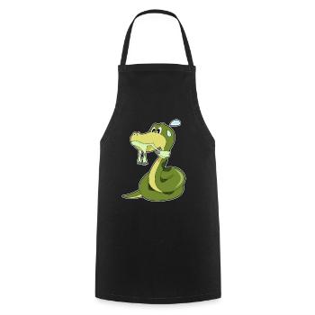 Funny snake - Cooking Apron - black - Front - AI Model Male 185 dark (185cm)