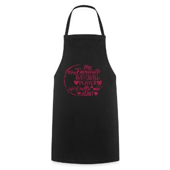 Mon joueur de baseball préféré m’appelle tante baseball - Tablier de cuisine - noir - Devant - AI Model Male 185 dark (185cm)
