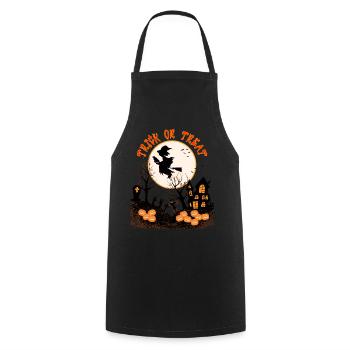 JOYEUX TOUR OU GÂTERIE D’HALLOWEEN - Tablier de cuisine - noir - Devant - AI Model Male 185 dark (185cm)
