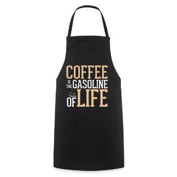 Coffee is the petrol of life - coffee lovers - Cooking Apron - black - Front - AI Model Male 185 dark (185cm)