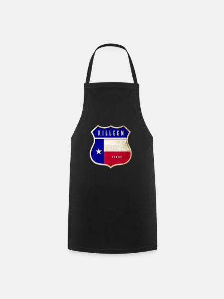 Killeen Texas Wappen Flaggen Design - Kochschürze - Schwarz