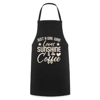 Just a girl who loves sunshine & coffee - Cooking Apron - black - Front - AI Model Male 185 dark (185cm)
