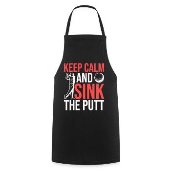 Keep calm and sink the putt - Cooking Apron - black - Front - AI Model Male 185 dark (185cm)