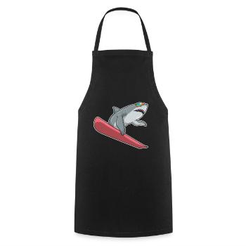 Snowboarder Requin Snowboard - Tablier de cuisine - noir - Devant - AI Model Male 185 dark (185cm)