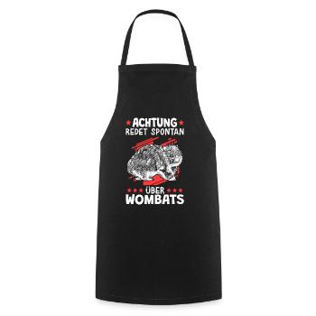 Redet über Wombat australisches Beuteltier - Kochschürze - Schwarz - Vorne - AI Model Male 185 dark (185cm)