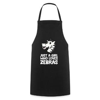 Juste une fille qui aime les zèbres - Tablier de cuisine - noir - Devant - AI Model Male 185 dark (185cm)