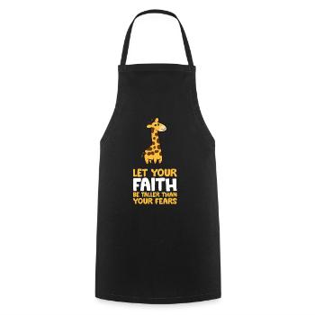Citation de motivation Que votre foi soit plus grande - Tablier de cuisine - noir - Devant - AI Model Male 185 dark (185cm)