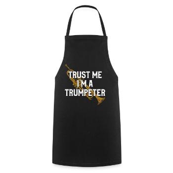 Trumpet Player Vintage Trust Me - Cooking Apron - black - Front - AI Model Male 185 dark (185cm)