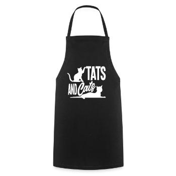 Tatouages Chats Animaux Tatoués - Tablier de cuisine - noir - Devant - AI Model Male 185 dark (185cm)