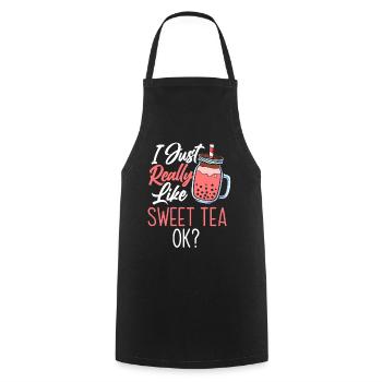 Sweet Tea Tea Drinker Lover Gift - Cooking Apron - black - Front - AI Model Male 185 dark (185cm)